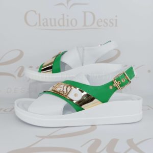Lux by Dessi 4403-41 fehér-zöld szanda