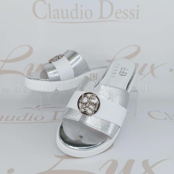 Lux by Dessi 8403 fehér-ezüst papucs