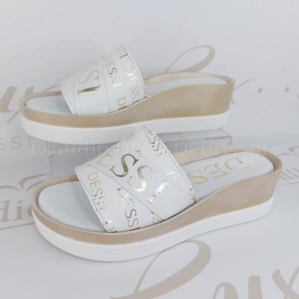 Lux by Dessi LM20 fehér-arany papucs