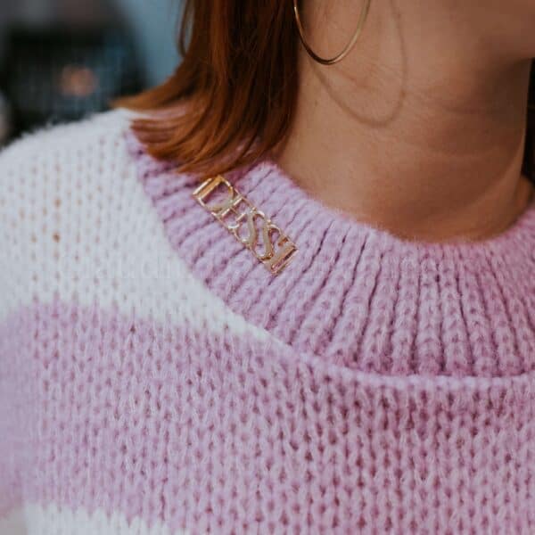 Lux by Dessi NUS81 lila-fehér pulóver