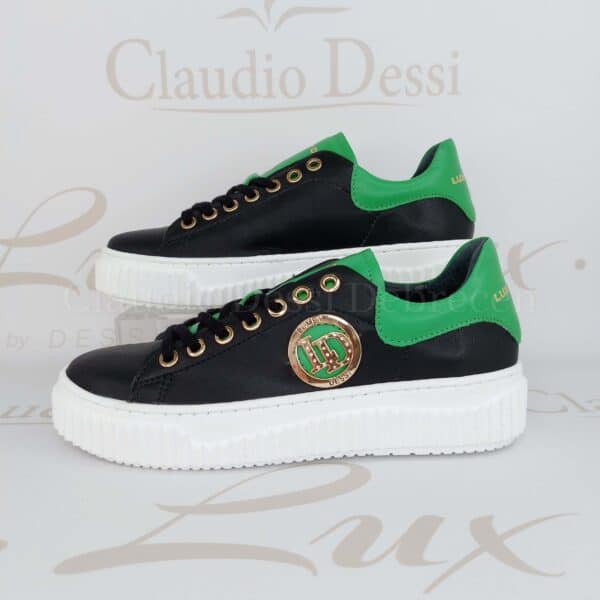 Lux by Dessi Lona-29/B fekete-zöld sneaker