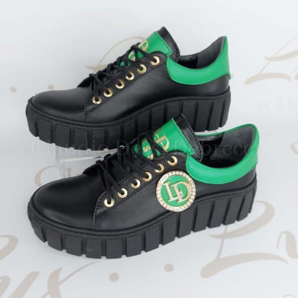 Lux by Dessi m93 fekete-zöld sneaker