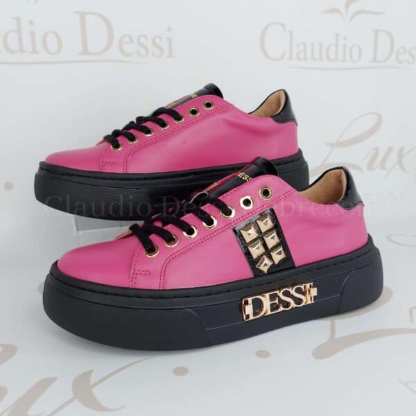 Lux by Dessi Hanza-65 fekete pink sneaker