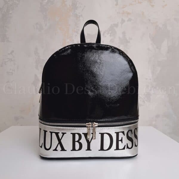 Lux by Dessi 493 fekete-ezüst lakk hátitáska
