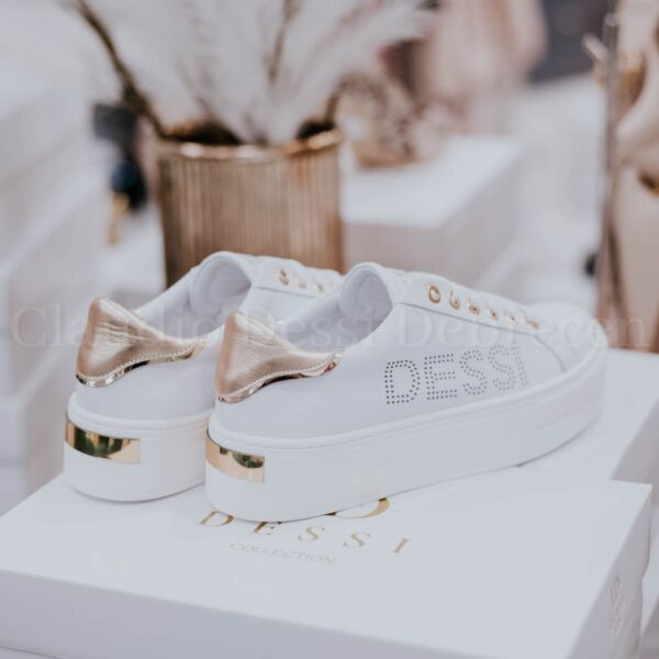 Lux by Dessi Hanza-88 fehér-arany sneaker