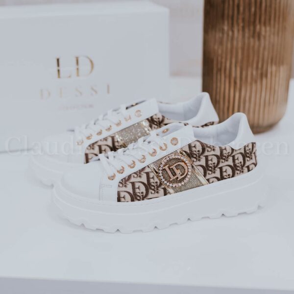 Lux by Dessi Hanza-61/LD fehér-bézs sneaker