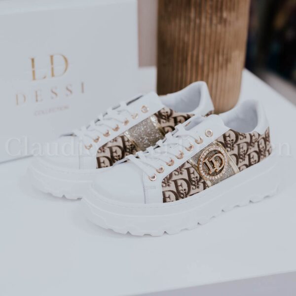 Lux by Dessi Hanza-61/LD fehér-bézs sneaker