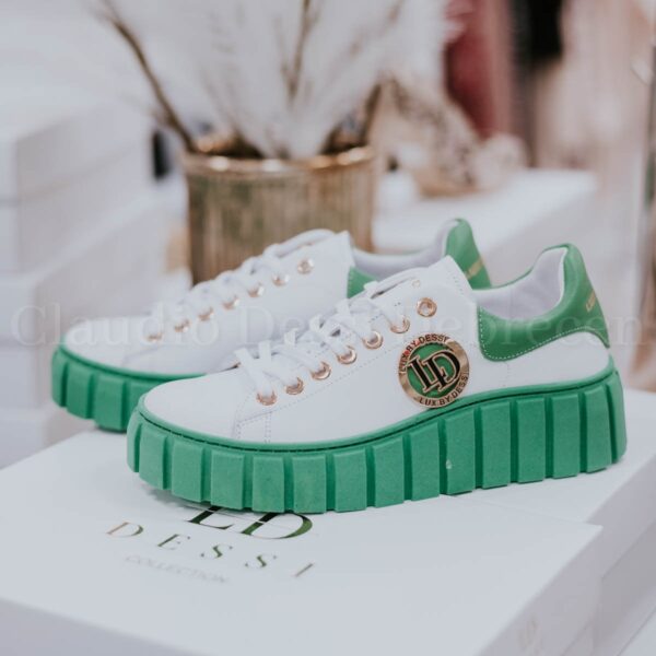 Lux by Dessi Hanza-73 fehér-zöld sneaker