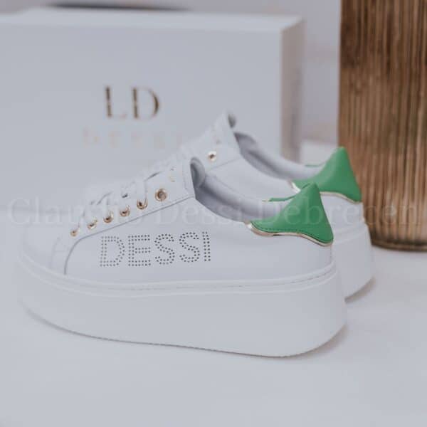 Lux by Dessi Hanza-87 fehér-zöld sneaker