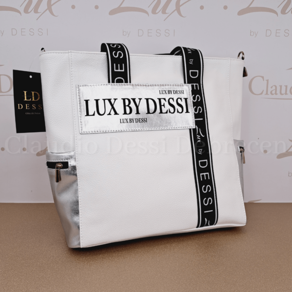 Lux by Dessi 588 fehér-ezüst táska