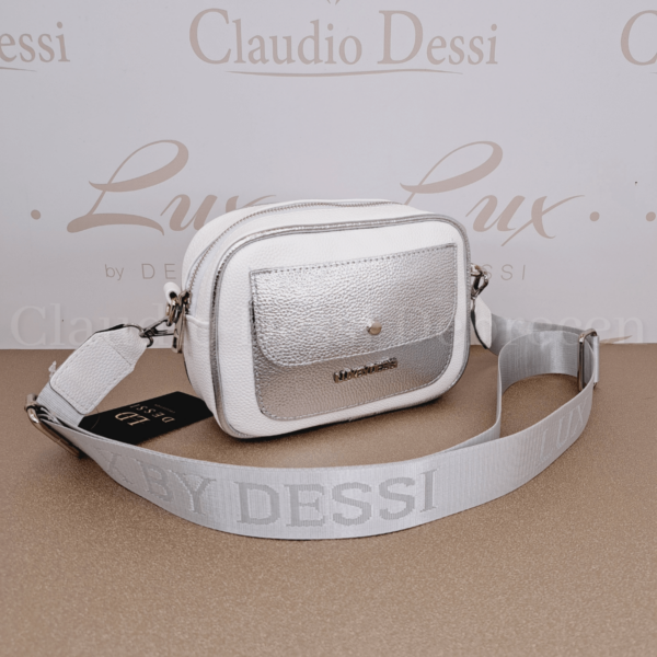 Lux by Dessi 03 fehér-ezüst oldaltáska