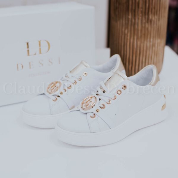 Lux by Dessi Lona-21 fehér-arany sneaker