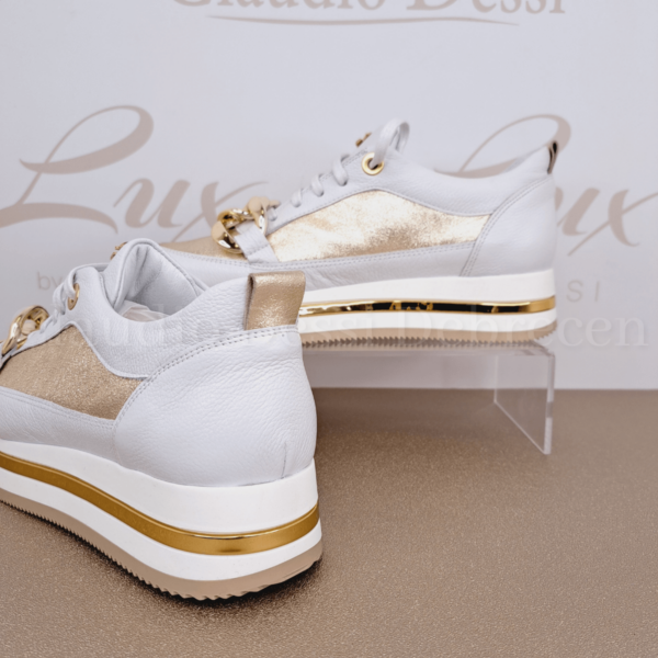 Lux by Dessi 3021/L fehér-arany sneaker