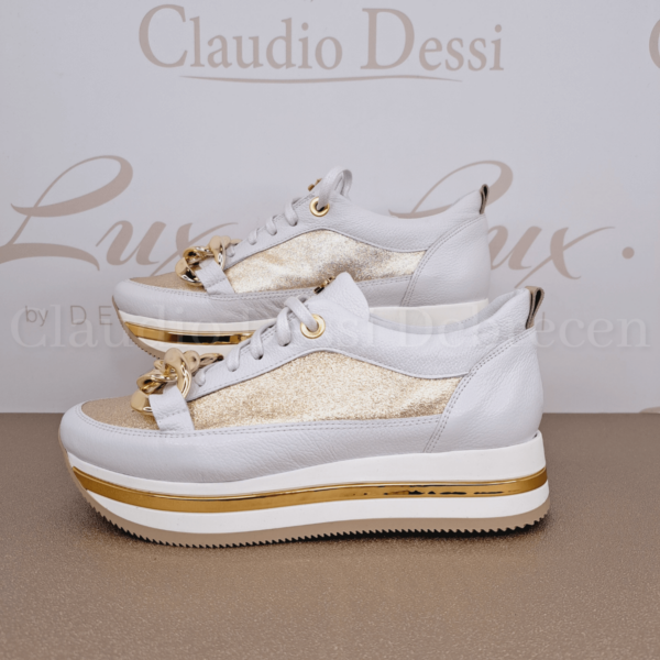 Lux by Dessi 3021/L fehér-arany sneaker
