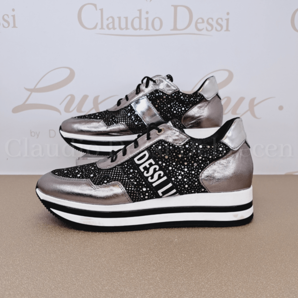Lux by Dessi 737/2 fekete-ezüst sneaker