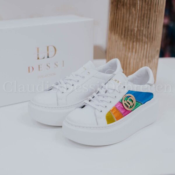 Lux by Dessi Hanza-102 fehér-színes metál sneaker
