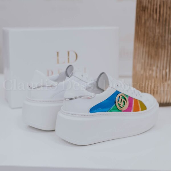 Lux by Dessi Hanza-102 fehér-színes metál sneaker