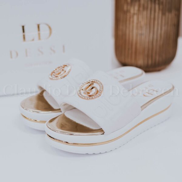 Lux by Dessi 211/LD fehér-arany papucs