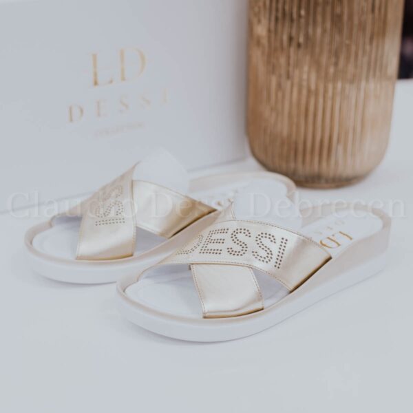 Lux by Dessi 4403-44 fehér-arany papucs