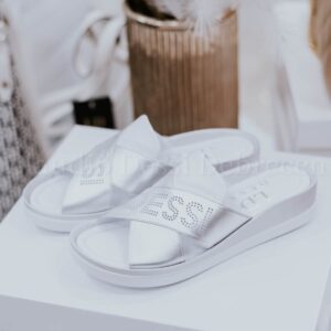 Lux by Dessi 4403-44 fehér-ezüst papucs