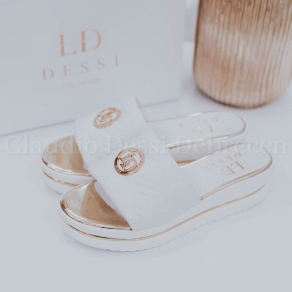 Lux by Dessi 156 fehér-arany papucs