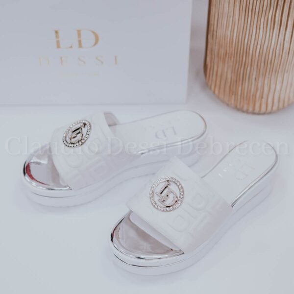 Lux by Dessi 211/LD fehér-ezüst papucs