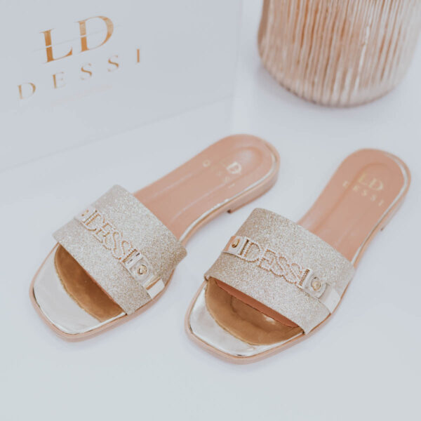 Lux by Dessi 724 arany csillámos papucs