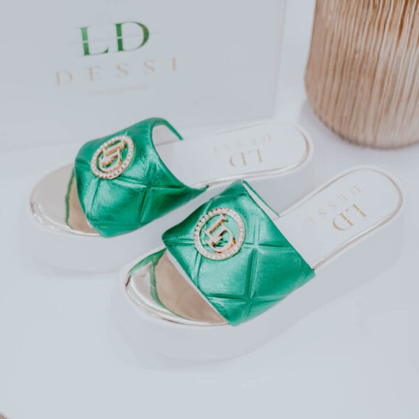 Lux by Dessi 208 zöld metál papucs