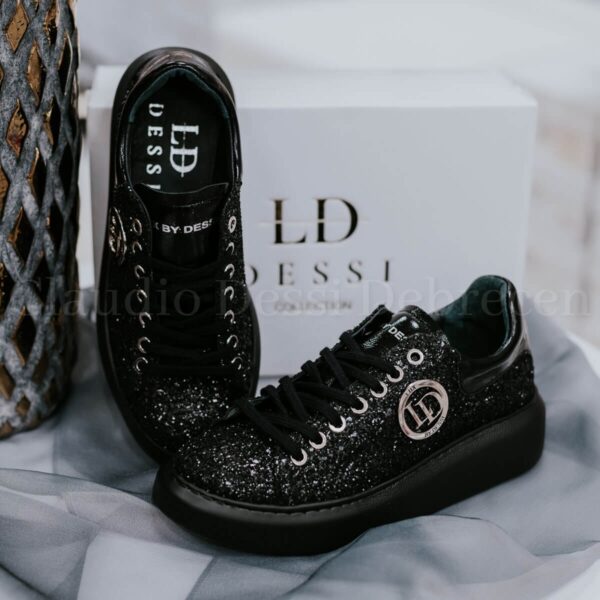 Lux by Dessi Benita-3 fekete csillámos sneaker