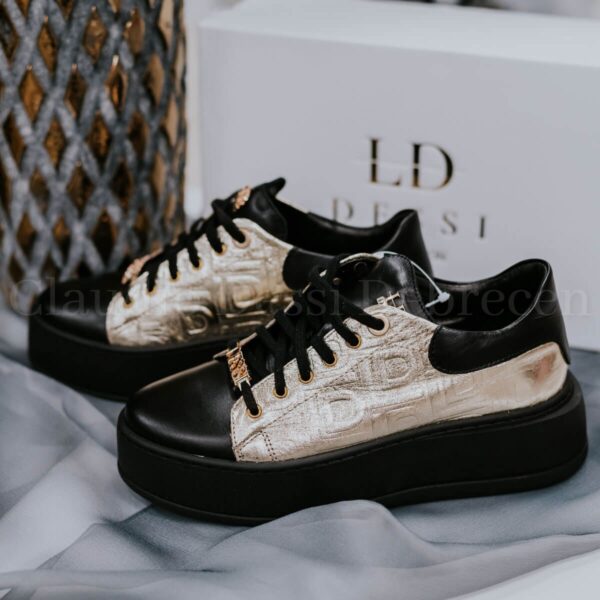 Lux by Dessi E-71/LD fekete-arany sneaker