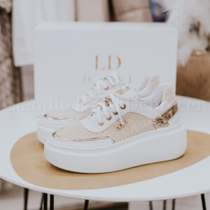 Lux by Dessi 990 fehér-bézs sneaker