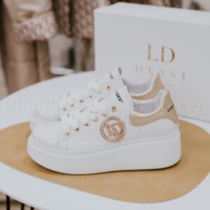 Lux by Dessi Hanza-127 fehér-arany sneaker