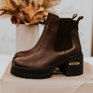 Lux by Dessi Megan-16 csokibarna bokacsizma