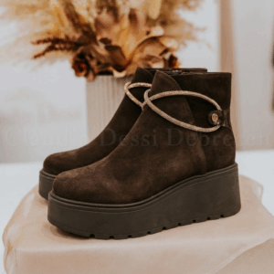 Lux by Dessi Kalina-91 csokibarna velúr bokacsizma