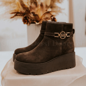 Lux by Dessi Kalina-92 csokibarna velúr bokacsizma